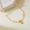 Delicate Heart Shaped Crystal Pearl Necklace for Women Dainty Alloy Resin Everyday Wear Necklace Party Jewellery Accessories