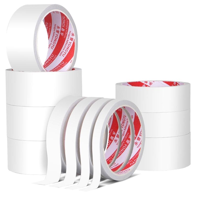 10 Rolls High Strength White Double Sided Tape Strong Adhesive Mounting Tape for Craft Scrapbooking 10Meter Per Roll