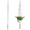 Hand-weaved Hanging Plant Flower Pot Holder Basket Cotton Rope Bonsai Hanger