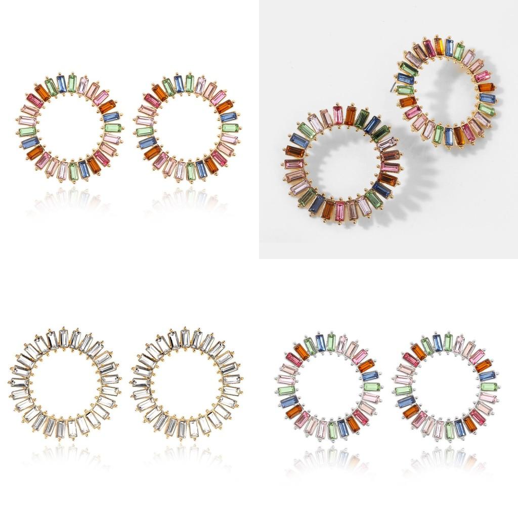 Beautiful Round Alloy Crystal Earrings Ideal For Birthdays And Anniversaries