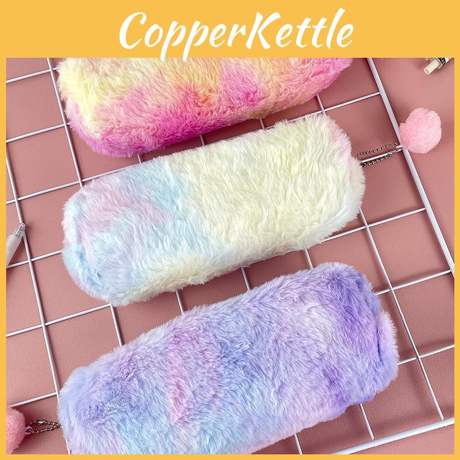Case Pen Color Key Chain Plush Pencil Case Storage Bag Decoration Gift Kids