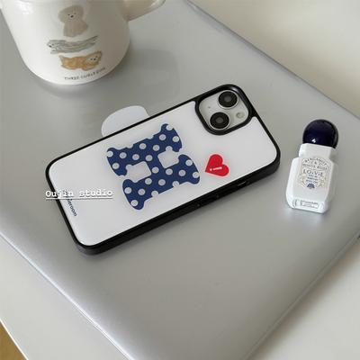 Fashiy Korean INS Creative Wave Point Love Letter H Phone Case For iPhone 17 16 15 14 13 12 11Pro Max Plus High-end Simple Cover
