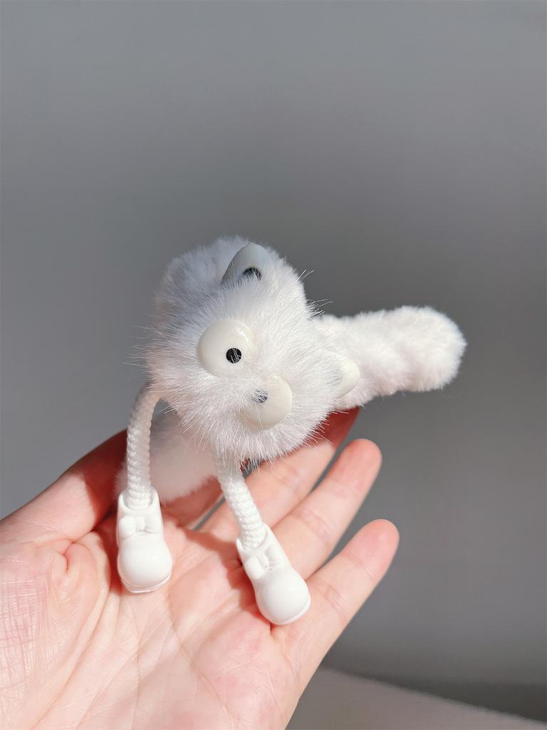 winter personality funny plush hairball grab clip cartoon long legs small coal ball hair grab girl cute hair accessories
