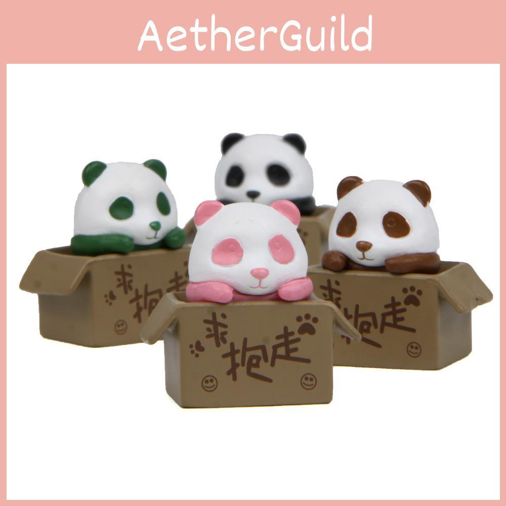 Little Cute Panda In The Cardboard Box Resin Ornaments For Home Office Gift And