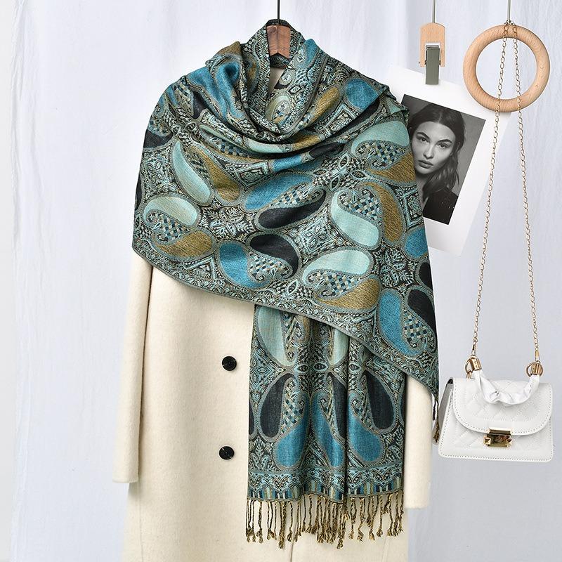Hot-selling New Jacquard Cashew Long Fringed Shawl Ethnic Popular Scarf Women's Headscarf