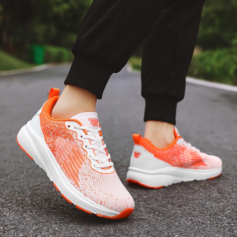 Summer Flying Weaving Long Jump Shock Absorption Campus Sports Students Ultra Light Running Shoes Casual Shoes Large Size