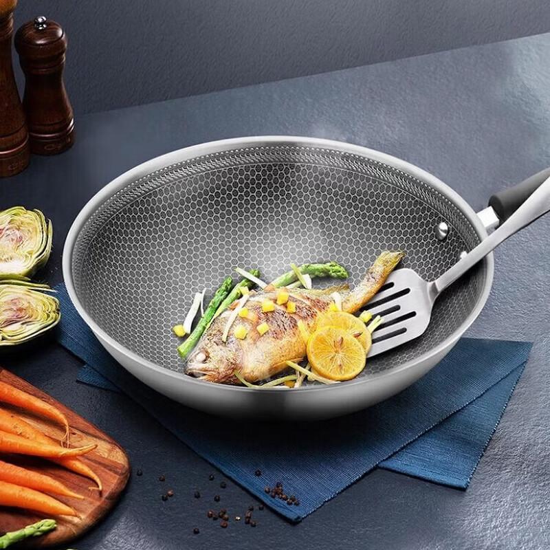 SUPOR 32CM 316 Stainless Steel Stir-Fry Wok