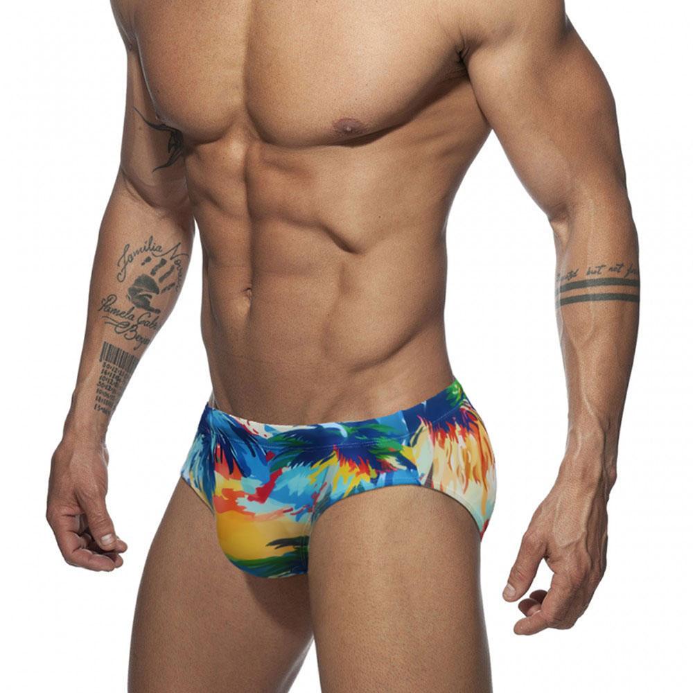 Pánská móda Sexy Swim Brief Sexy plavky s potiskem pro muže Surfovací plavky Low-Rise