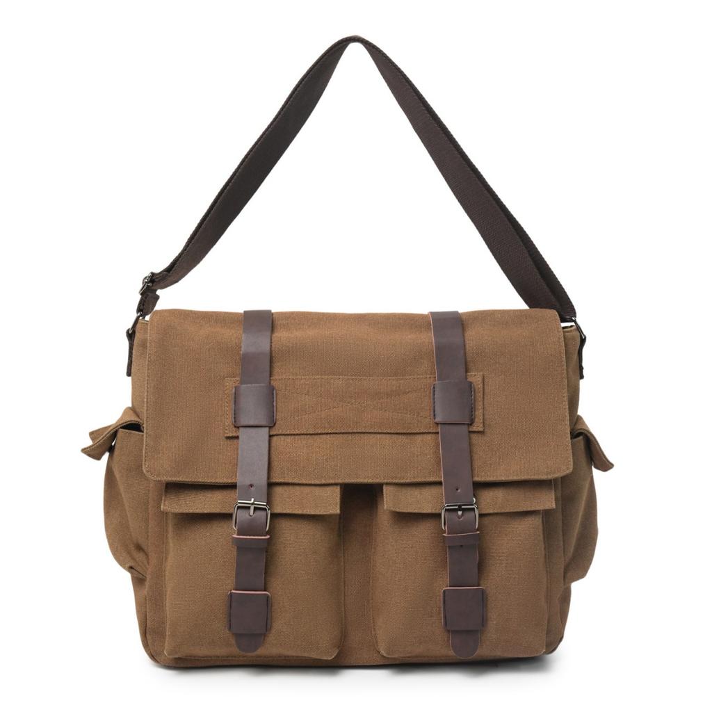 Borsa a tracolla retrò grande capacità borsa a tracolla da ciclismo stile pigro da uomo borsa in tela borsa a tracolla casual da pendolare