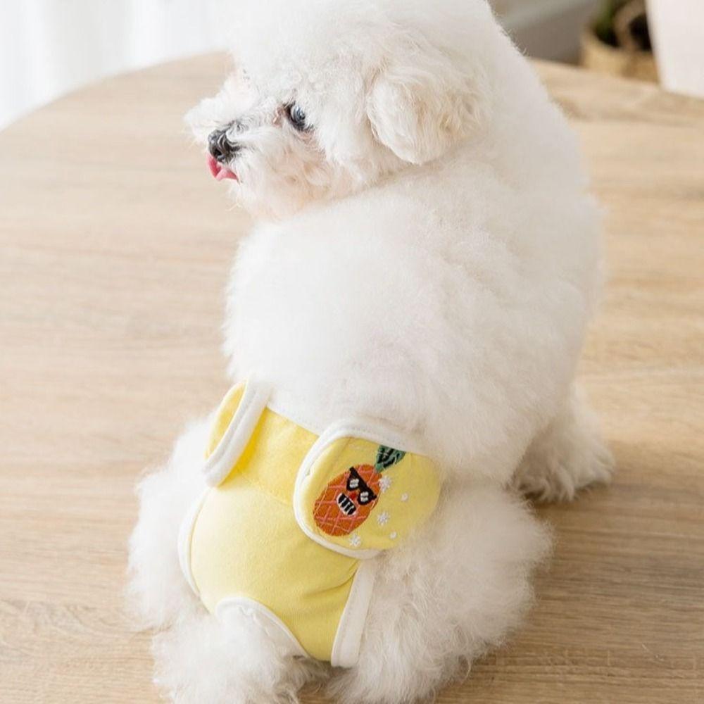 Embroidery Dog Diapers Fruit Print Pet Menstrual Panties Dog Shorts Underwear Menstrual Period