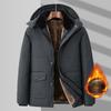 Overcoats Casual Men Thermal Cotton Jacket Jacket Clothing Fleece Winter Men's  Cotton Coat Male Mid-Long Thick Warm Parka