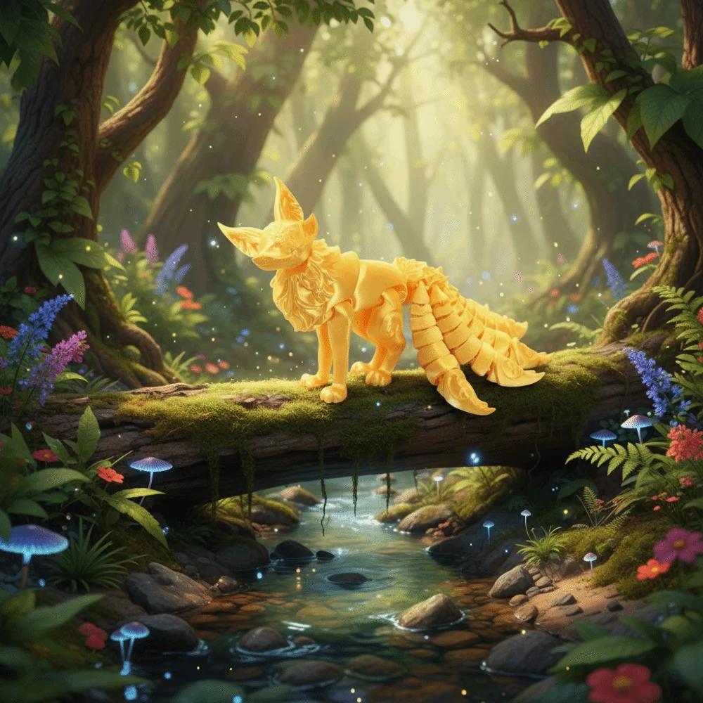 PLA 3D Printed Fox Model Multi-jointed Movable Fox Action Figure Multicolor Articulated Animal Figurine Desktop Decoration