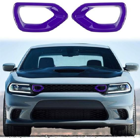 2x Front Grille erts Mesh Trim Accessories for 2015- Dodge Charger Purple