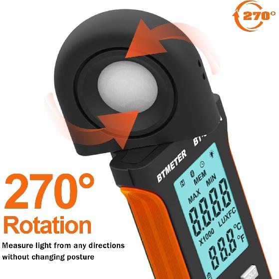 BTMETER Digital Illuminance Meter Light Meter Lumen Tester Brightness Photometer 5000A