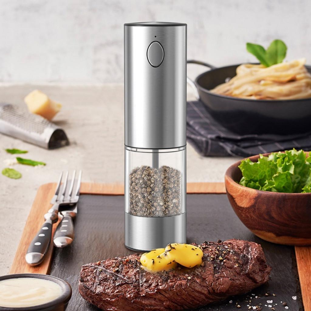 Kitchen Electric Pepper Grinder Storage Set Adjustable Coarseness Electric Grinder Sea Salt Automatic Grinding Machine