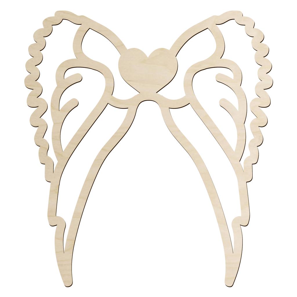 Openwork Wooden Wings 10cm from Plywood Base for Macrame Wreath Decorations