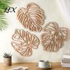 Nature Inspired Wall Art 3Pcs Hollow Monstera Leaf Decoration, Wooden Tropical Hanging Plaque, Decorative Artistic Decor Sculpture with Hook