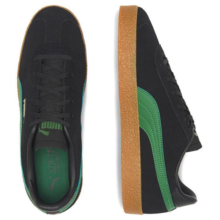 Puma Club Abrasion Resistant Low Top German Army Trainers Unisex Black Green 381111-27