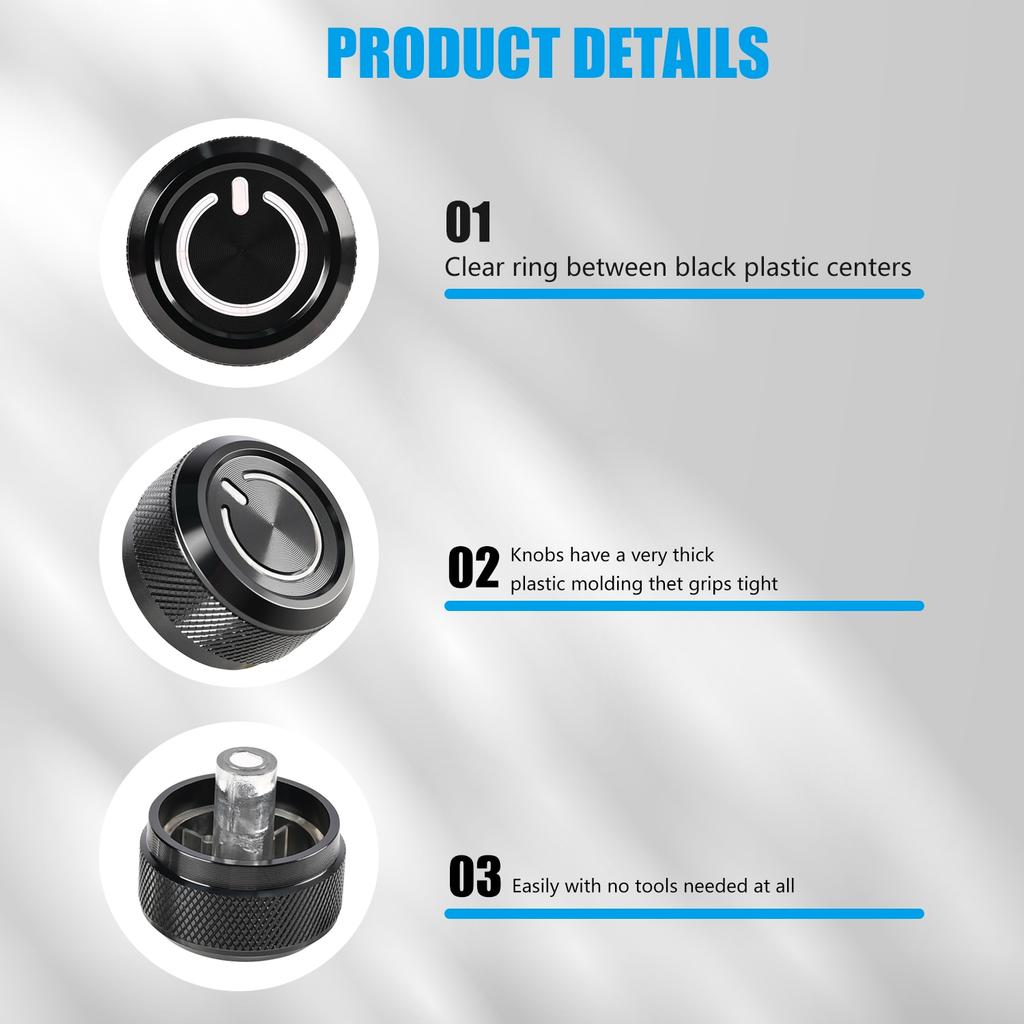 3PCS Car Air Conditioning Knob Switch Control Button for Jeep Wrangler TJ 1999-2006 05011218AC 5011218AC 5011218AA 5011218AB