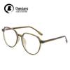 Retro TR90 Transparent Eyeglasses Frame 3C103: Anti-Blue Light Plain Glasses for Men & Women with Pin Cap
