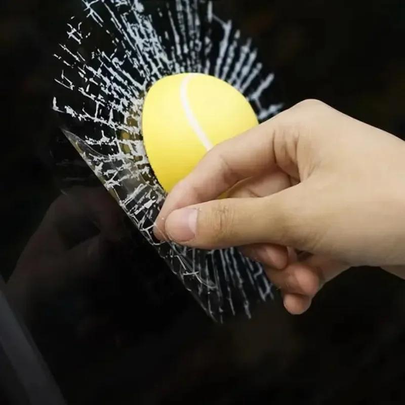 Car Styling Baseball Football Tennis Stereo Broken Glass 3D Sticker Car Window Ball Hits Self Adhesive Decal Car Stickers