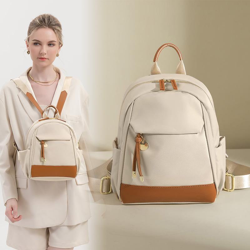 Women's Versatile Backpack  New Lightweight Commuting  Large Capacity  Fashionable Small Backpack  Canvas  Student Schoolbag