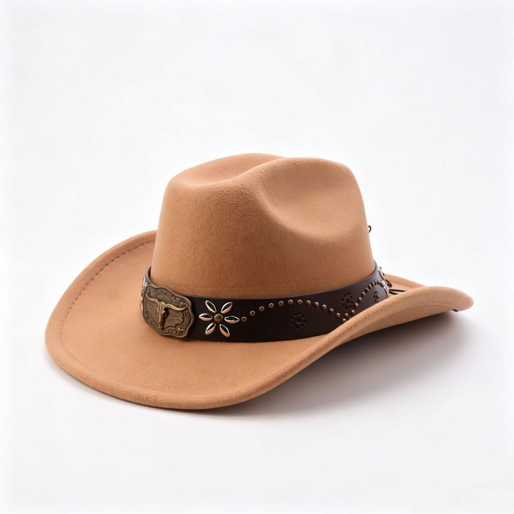 Cowboy Hat Men's and Women's Niche Exquisite Multi-element Hat New Western Cowboy Hat Fashion Wear Clothing Accessories
