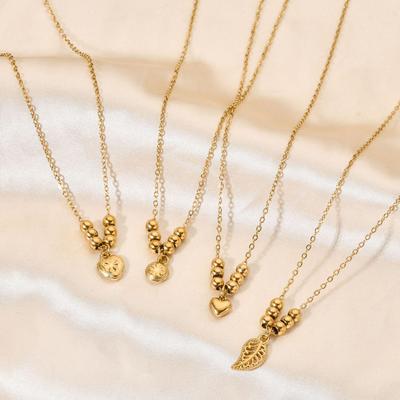 Elegant Stainless Steel Beaded Necklace for Women - High-End French Style Clavicle Chain