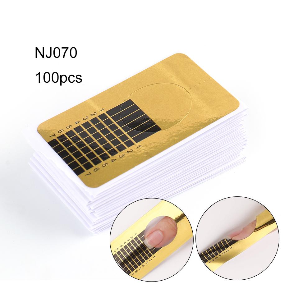 

50-100pcs Nail Forms For Extension Gel French Nail Art Prolong Sticker Mold Stencil Tips Manicure Accessories Tools JINJ071-1