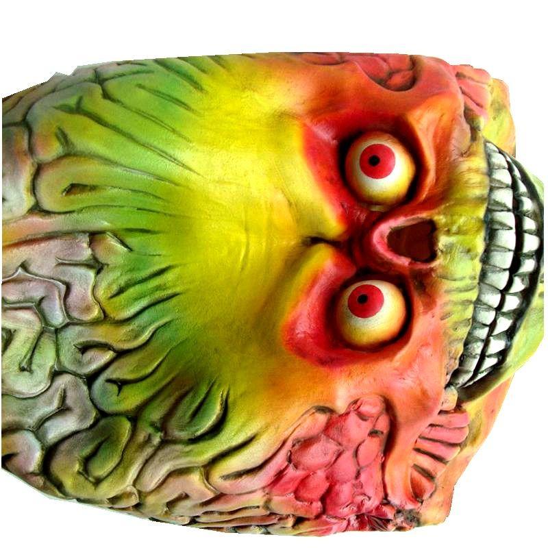 Attacks Martian Soldie Halloween Mask Full Head Latex Scary Alien Brain Party Mask UFO Mars Cosplay Costume Props