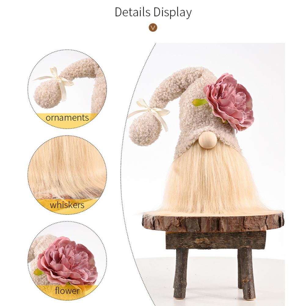 Motinos dienos gnomo pliušinis elfas dekoracijos be veido lėlė pakopinis padėklas sodybos namų stalo ornamentas