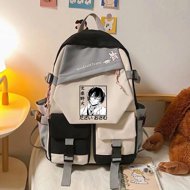 Wenhao Wild Dog Peripheral Printed Backpack Large Capacity Student Personalized School Bag