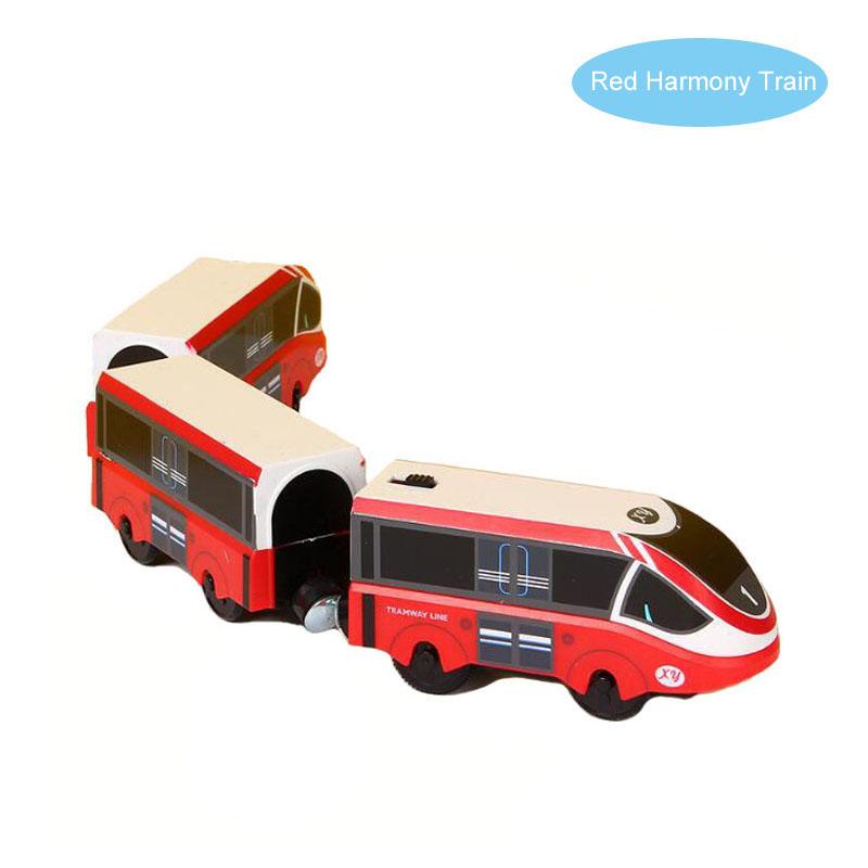 Kids Electric Train Toys Set Train Diecast Slot Toy Fit Standard Wooden Train Track Railway Gift For Children
