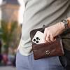 Genuine Leather Waist Phone Bag for Men Full Grain Leather Fanny Bag Waist Pack 6.9" Phone Pouch for iPhone 16 17 Pro Max