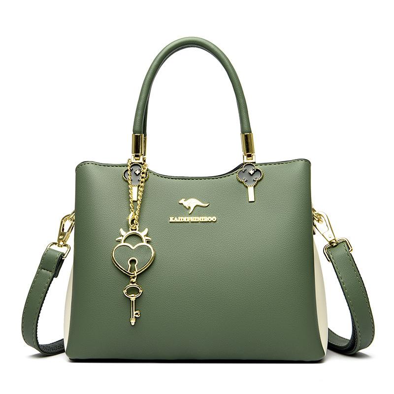 Crossbody-veske Dameskulderveske Damemote Fargekontrast håndveske for kvinner