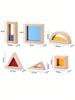 Children's Wooden Rainbow Acrylic Translucent Building Blocks for Creative Geometric Shape Assembly, Promoting Hand-eye Coordina