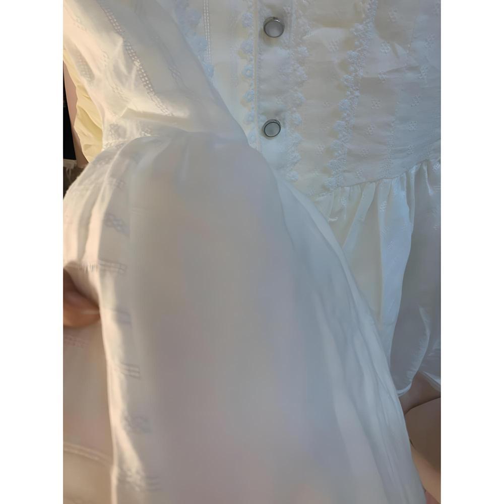 Akademický styl bílé mašle šaty dětské letní všestranné nové populární malé krásné áčkové krátké sukně