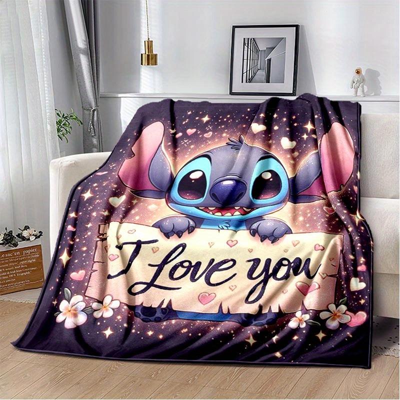 1pc Stitch Printing Blanket - Soft, All-Season Throw for Office Blanket, Personalized Gift with Adorable Cartoon Design
