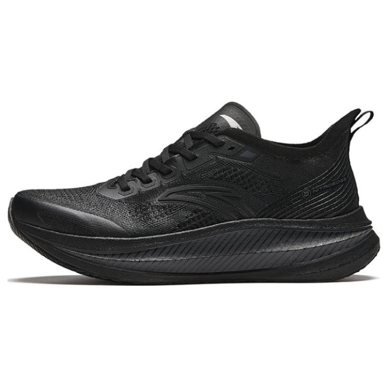 Anta Cushioned Slip Resistant Abrasion Resistant Low Top Full Length Carbon Plate Marathon Running Shoes Men's Black Sneakers 912425588-3
