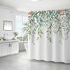 Green Plant Waterproof and Mildew-proof Polyester Bathroom Shower Curtain Shower Curtain Partition Curtain Free of Punching