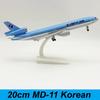1/400 Scale MD-11 Plane 20cm Korean Airways Souvenir Aircraft MD11 Metal Alloy Airplane Model Home Collected Display Gift