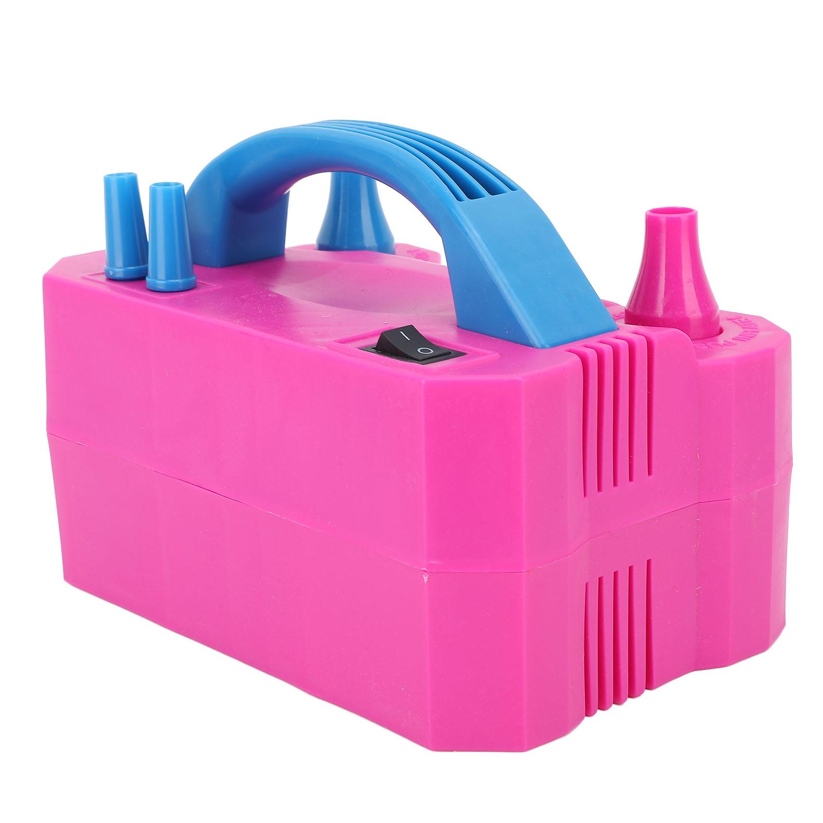 

Электрический насос для воздушных шаров с двумя соплами, портативный автоматический надуватель для воздушных шаров для украшения вечеринки, розово-красный US Plug