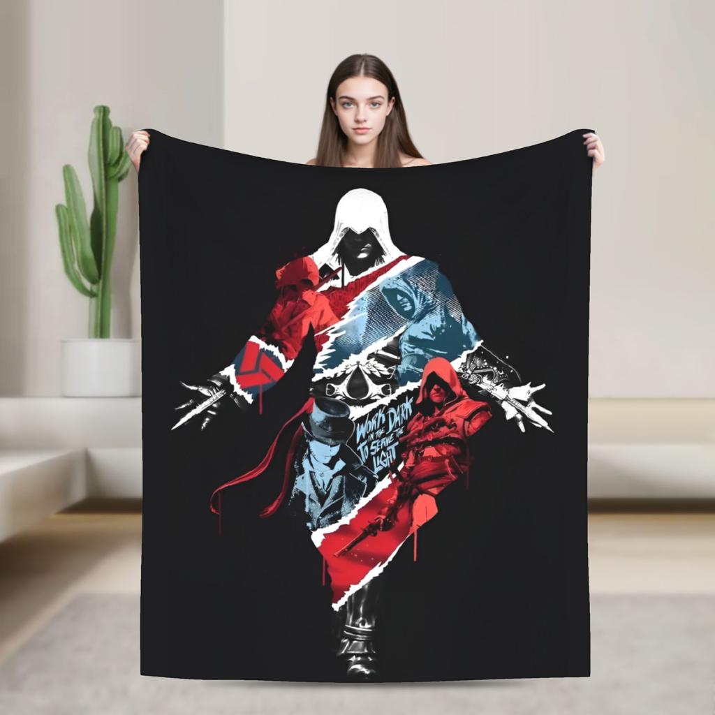 A-Assassin's Creed Deky Flanelové Vintage Teplá Přehozovádeka na přehoz Podzim/Zima