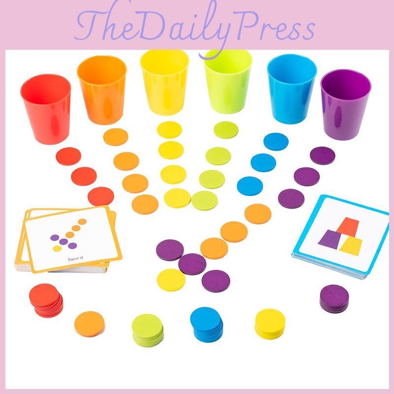 Cup Color Classification Overlapping Game Children Puzzle Toy For Skills Motor