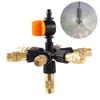 Hanging With Valve  4/5/6/7 Way Brass Misting Nozzle Adjustable Atomization Cooling Sprinkler Kit Garden Flowerbed Watering Kit