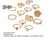 Birthday Gifts for Her 13Pcs Gold Plated Ring Set with Colorful Gemstone Embellishments, Fashion Stackable Rings Women Women, Trendy Jewelry