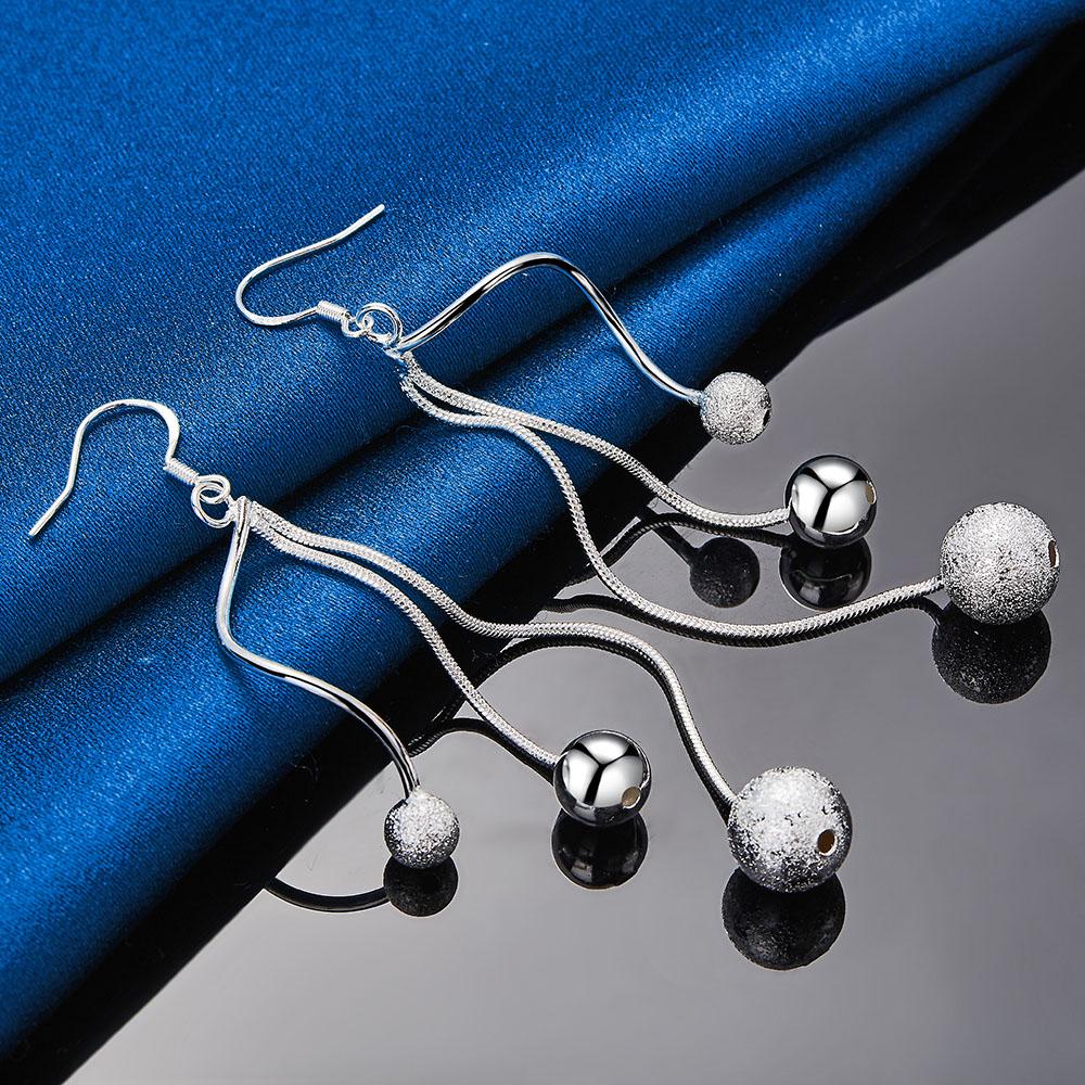 Kolczyki z długimi frędzlami ze srebra próby 925 dla kobiet Modna biżuteria Upominki na wesele Urokliwy prezent