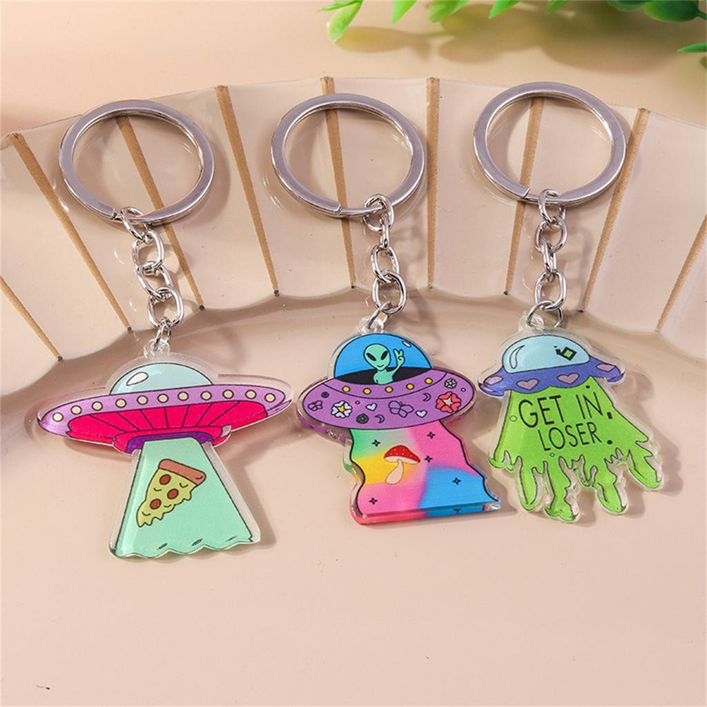 Stilvoller UFO Acryl Schlüsselanhänger Minimalistisches Sci-Fi Design Leicht Elegant Schlüsselring Accessoire Geschenk Täglicher Gebrauchsgegenstand