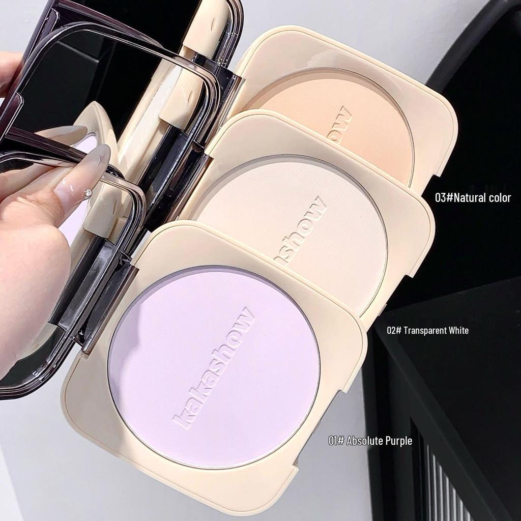 Kakashow Velvet Mist Setting Powder Compact: Pore Refining, Long-lasting, Waterproof, Sweatproof, Non-transferring, Non-cakey, Ideal for Touch-ups.
