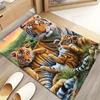 Soft Polyester Tiger Family Print Area Rug Perfect for Living Room or Bedroom Decor Bedroom Carpet Vibrant Animal Print Rugs